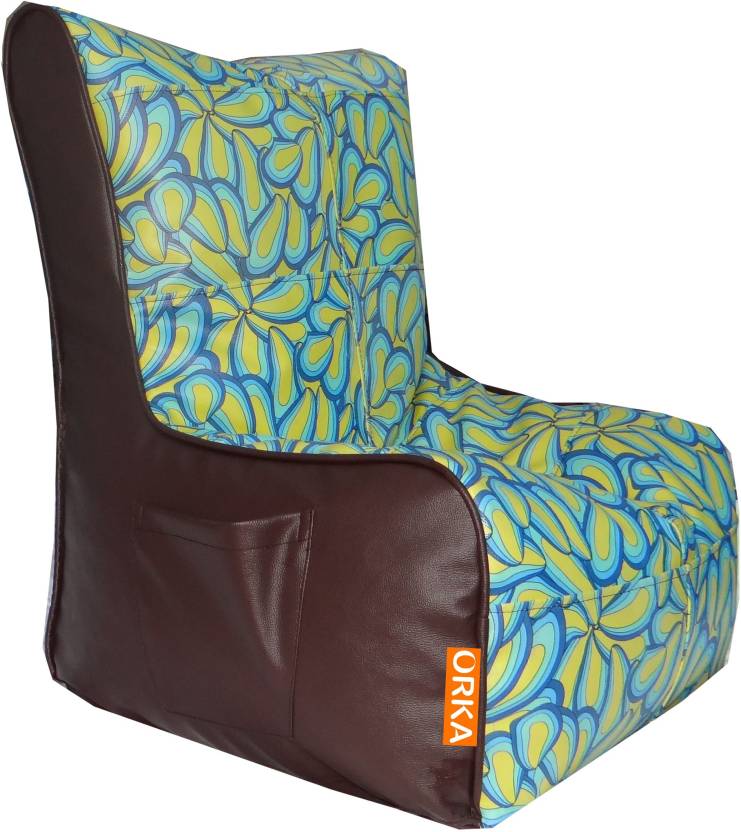 ORKA Premium Digital Printed Floral Chair XXL With Beans 