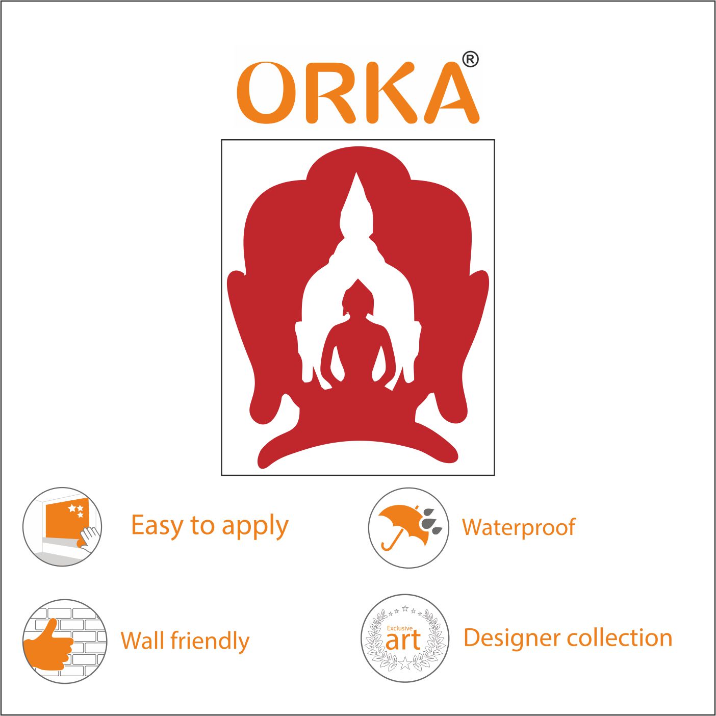 Orka Buddha Wall Decal Sticker 9  