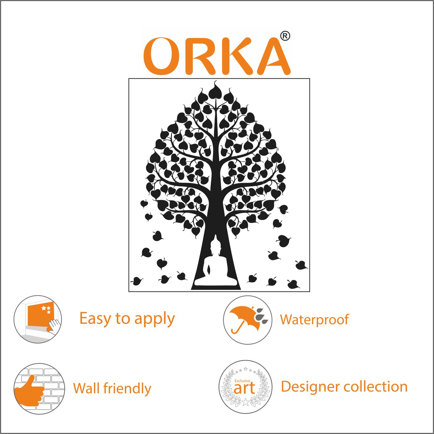 Orka Buddha Wall Decal Sticker 5  