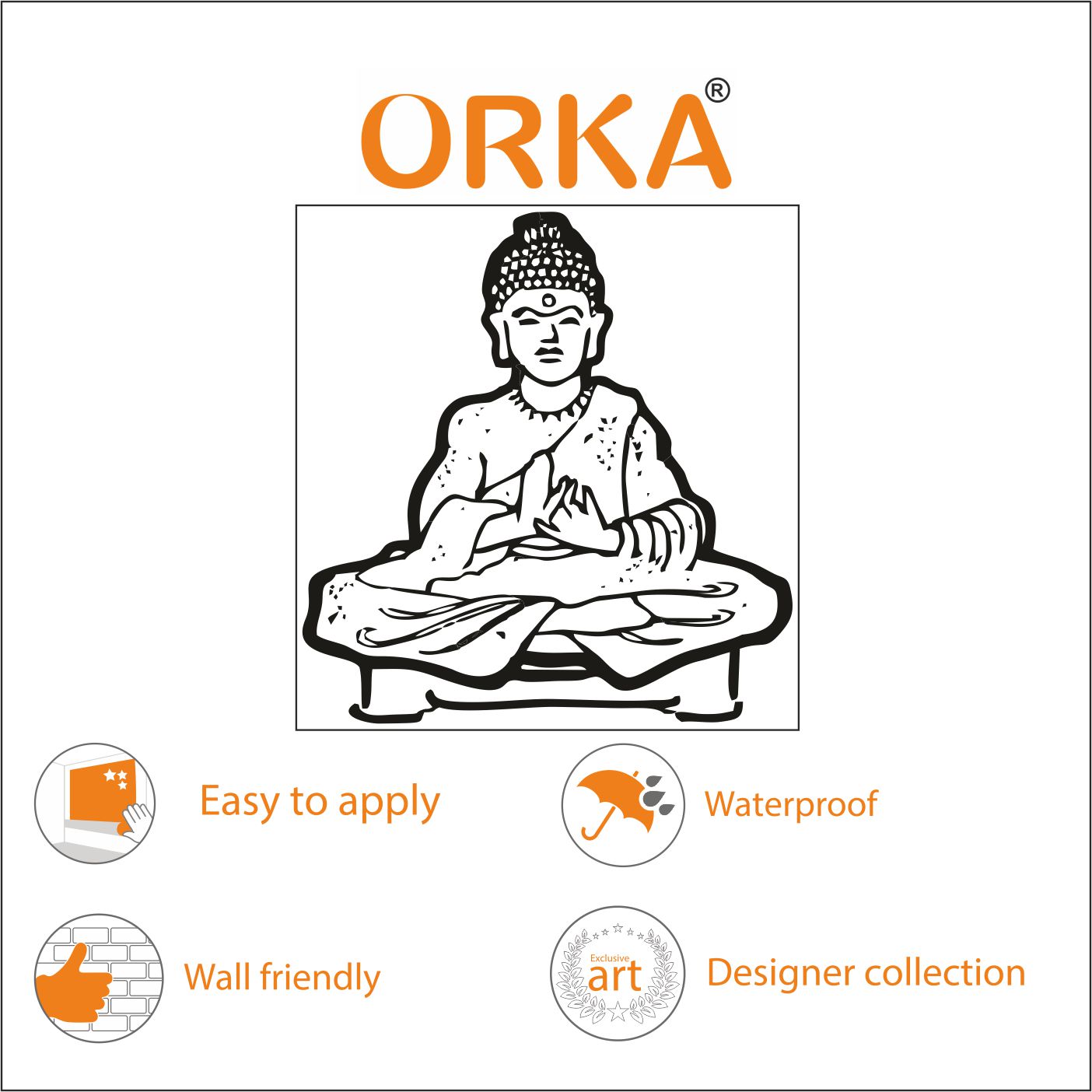 Orka Buddha Wall Decal Sticker 6  