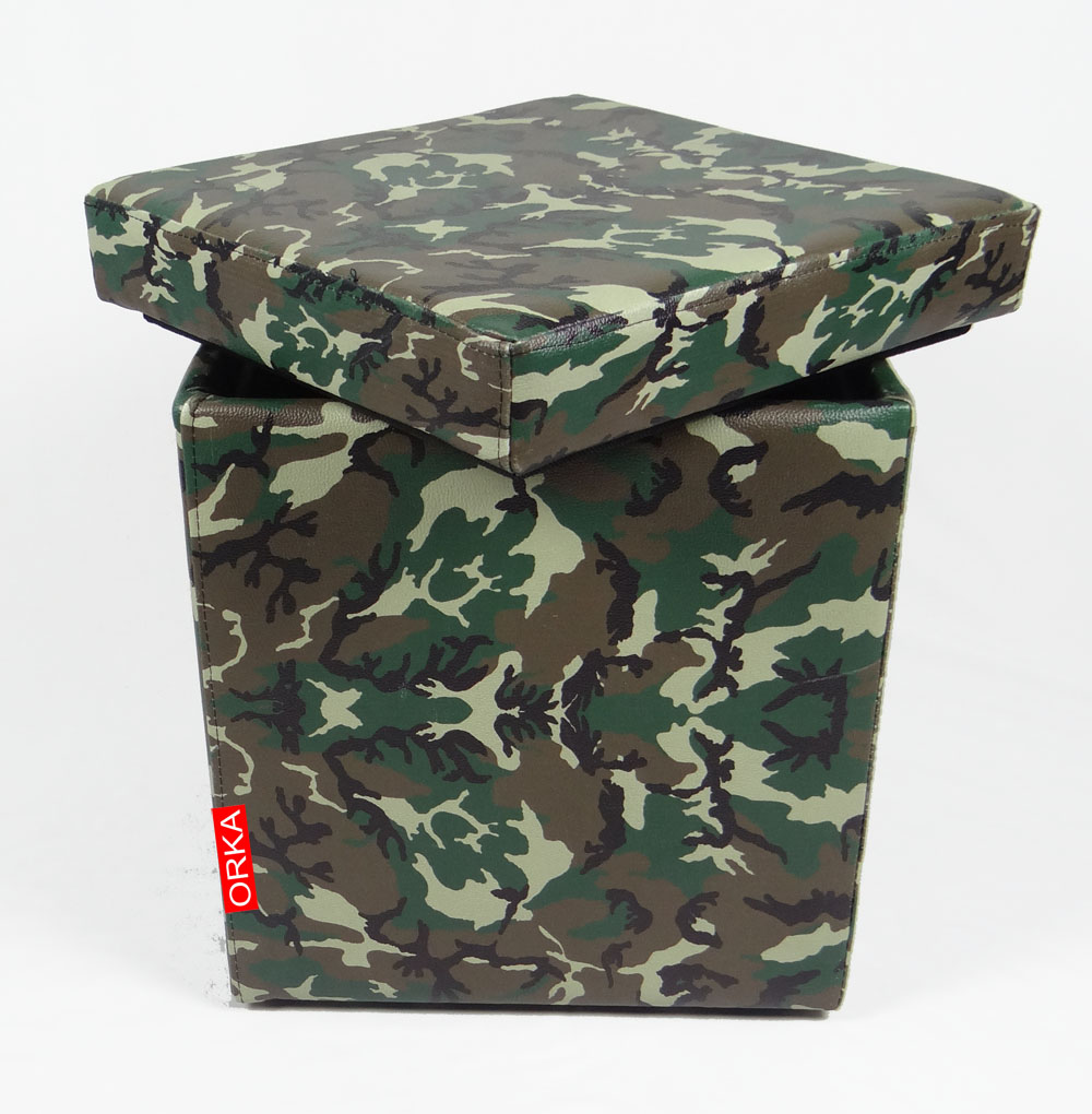 Orka Ottoman Printed With Storage Camouflage  