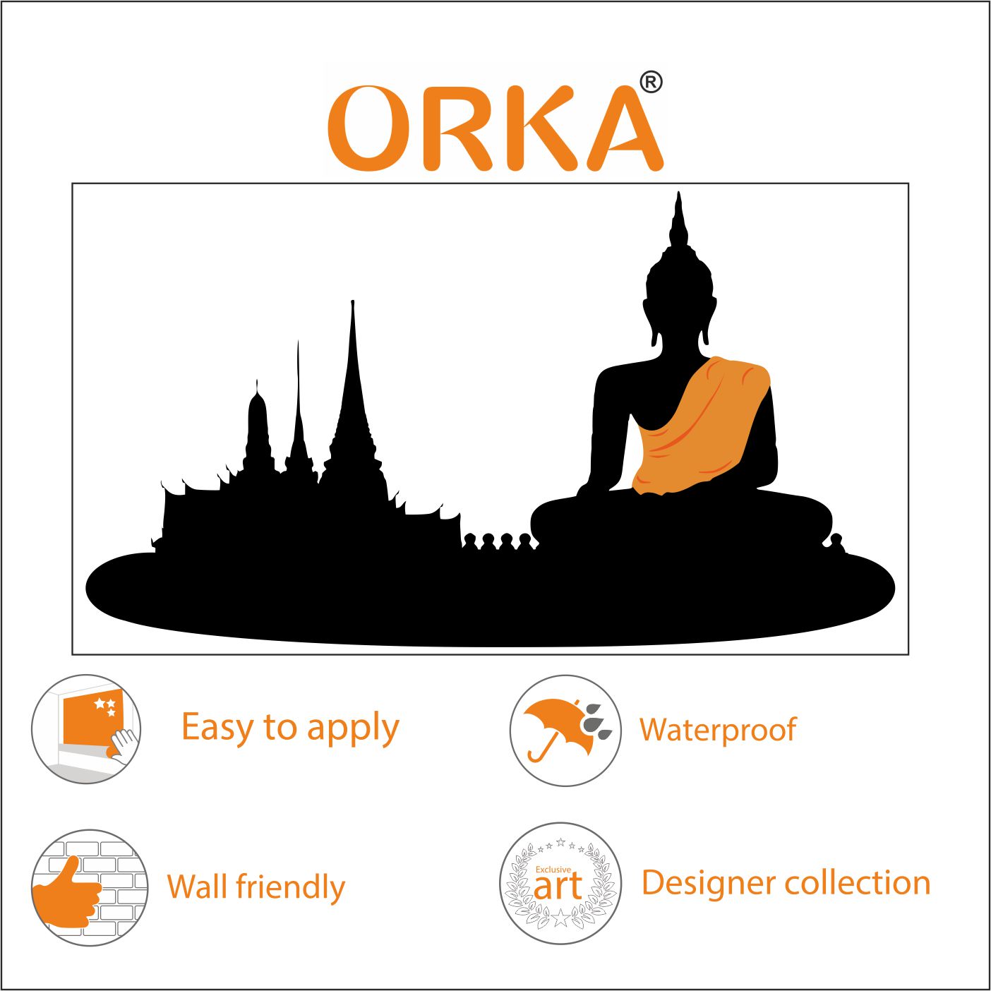 Orka Buddha Wall Decal Sticker 3  
