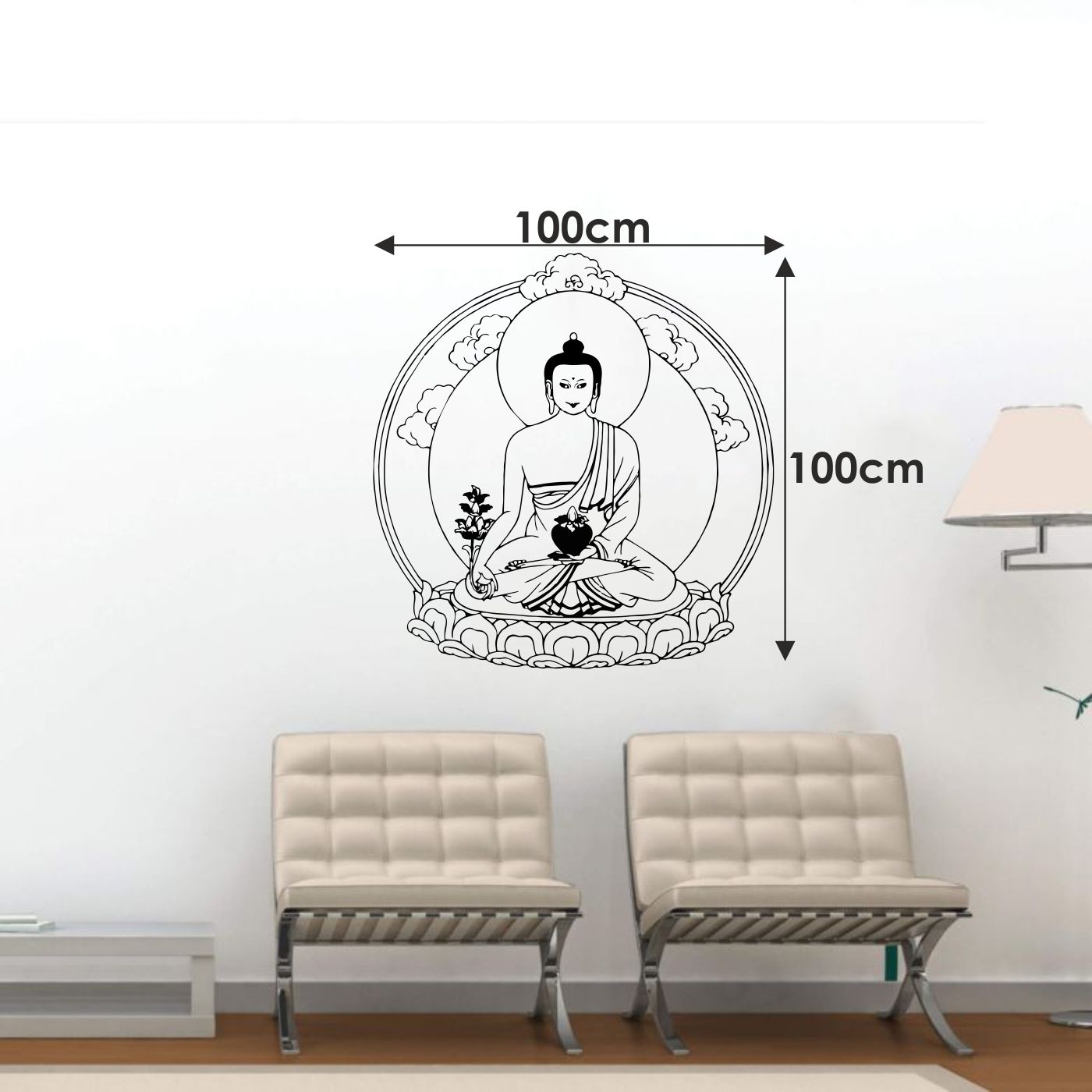 Orka Buddha Wall Decal Sticker 2   XL 