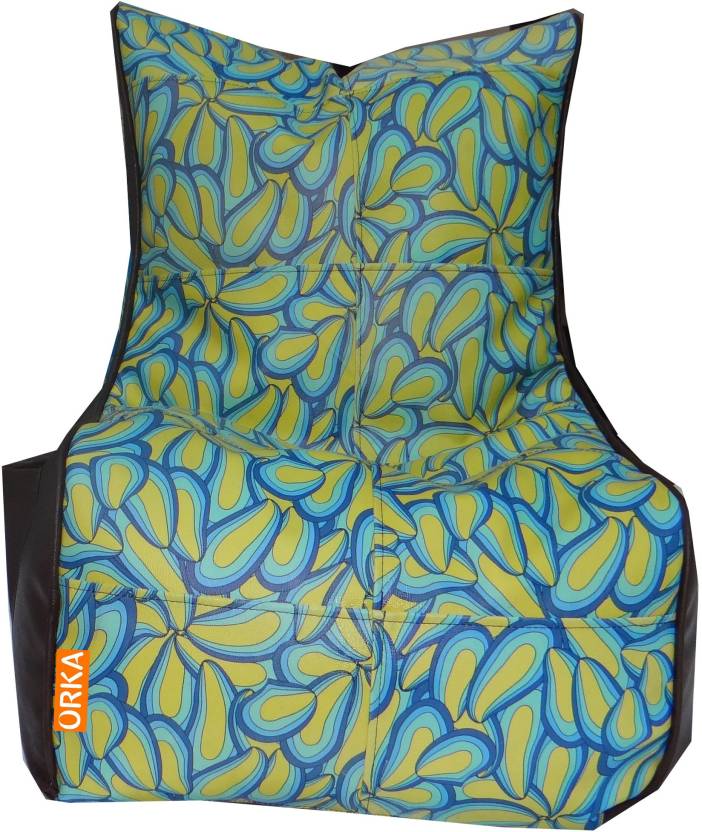 ORKA Premium Digital Printed Floral Chair XXL With Beans 