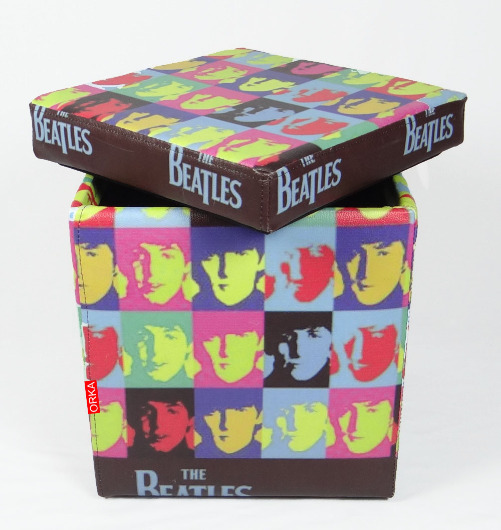 Orka Ottoman Printed With Storage - Beatles  